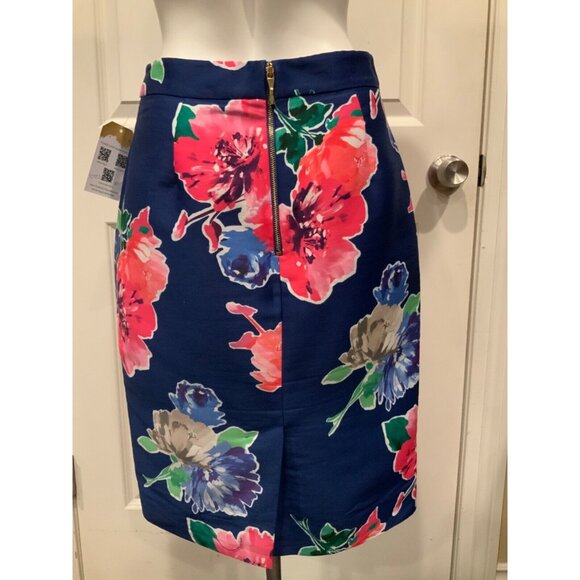 Kate Spade New York Blue Multicolor Floral Pencil Skirt Size 4 - Picture 6 of 9